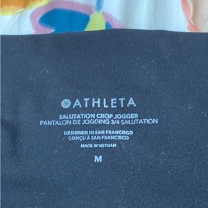 Athleta Black Salutation Crop Jogger